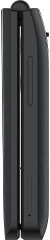 TCL Flip 4 5G closed, side view showing narrow profile with vertical ridged texture and curved edges