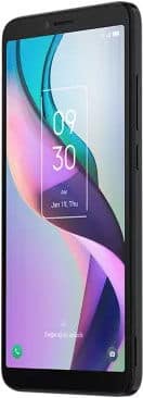 TCL Ion X smartphone displaying colorful gradient wallpaper on screen, front view