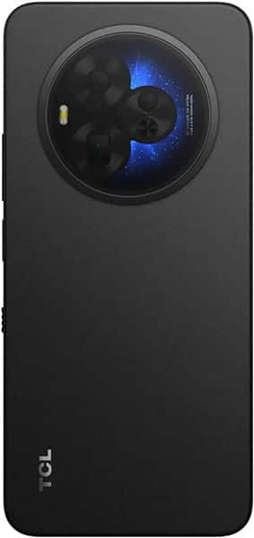 TCL NxtPaper 60 Ultra rear view, showing large circular camera module with blue accent on dark gray body