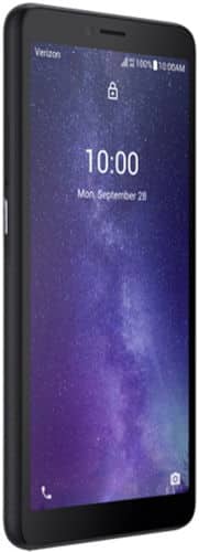 TCL Signa smartphone front view with lock screen displaying time 10:00 and date Mon, September 28