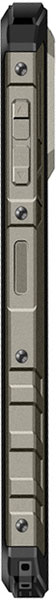 Ulefone Armor 22 smartphone shown from the side, displaying rugged black frame with gray textured back panel and multiple hardware buttons along the edge