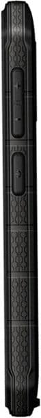Ulefone Armor X7 side view showing rugged black casing with textured grip pattern and reinforced edges