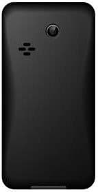 UMX Max phone rear view, black with camera and speaker grille visible