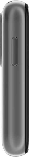Side view of gray Unihertz Jelly 2E with smooth, rounded edge and a single oblong button near the center.