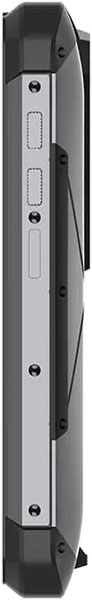 Unihertz Tank side view, showing reinforced black frame with silver central panel and mounting points