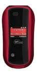 UTStarcom Arc phone, front view, red and black clamshell design with closed flip screen