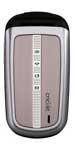 Front view of closed UTStarcom CDM-7126 flip phone, silver and gray, vertical display strip with icons, "Model" near bottom.