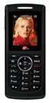 Front view of black UTStarcom PCS1450 Super Slice phone with color display, circular navigation pad, and numeric keypad.