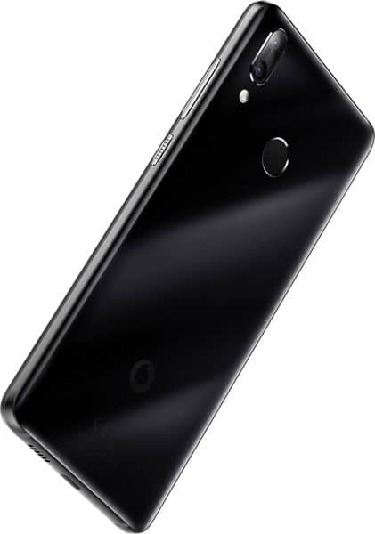Vodafone Smart X9 rear view showing black glossy back with camera and fingerprint sensor