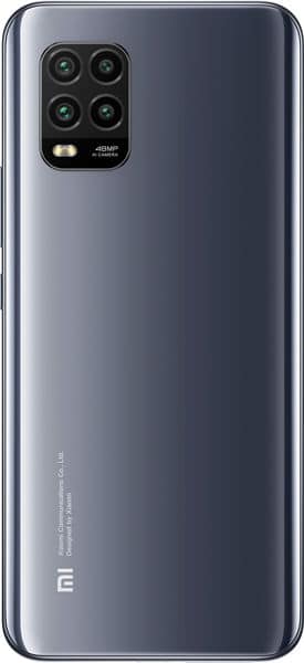 Xiaomi Mi 10 Lite rear view, showing dark gray finish with quad camera setup and LED flash