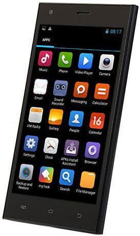 Xiaomi Mi3 smartphone, front view, displaying home screen with app icons including Phone, Camera, Messaging, Gallery, and Browser