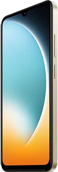 Xiaomi Poco C71 smartphone, front view, displaying a gradient wallpaper transitioning from blue to orange on its screen
