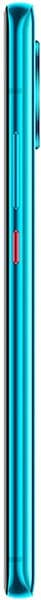 Xiaomi Poco F2 Pro, side view, in turquoise blue with volume and power buttons visible