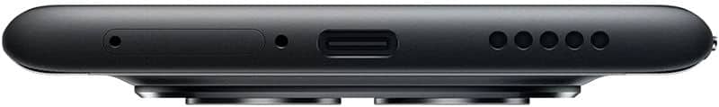 Xiaomi Poco M8 bottom edge view showing USB port, speaker grille, and audio jack