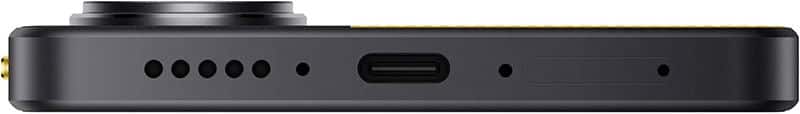 Xiaomi Poco X7 Pro bottom edge showing speaker grilles, USB-C port, and microphone holes