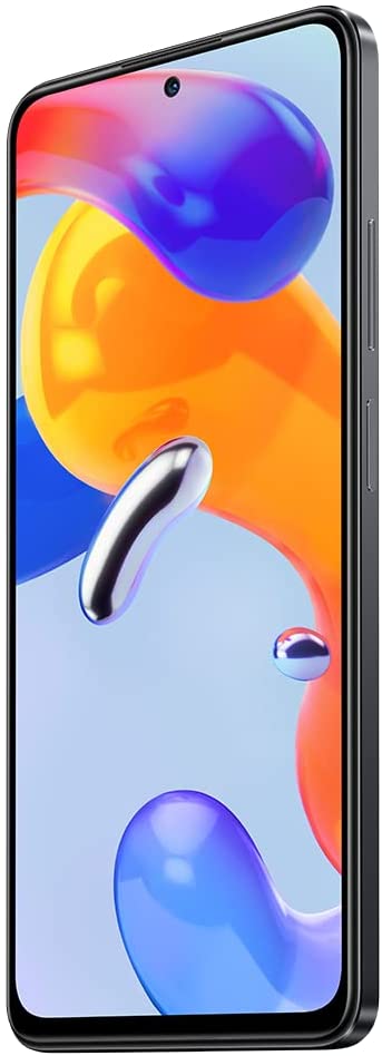 Xiaomi Redmi Note 11 Pro 5G front view with colorful abstract wallpaper on screen