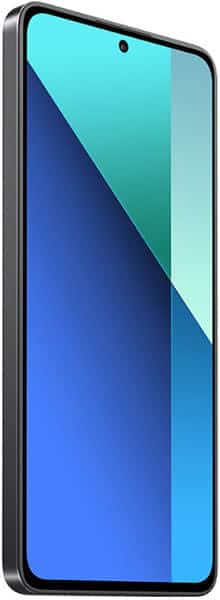 Xiaomi Redmi Note 13 4G front view, showing blue gradient display with teardrop notch and black frame