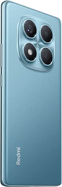 Xiaomi Redmi Note 14 Pro 4G rear view, blue, showing quad camera setup and Redmi branding on side