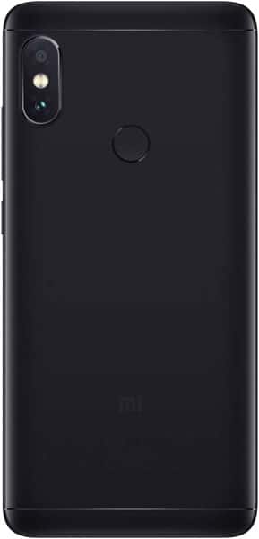 Xiaomi Redmi Note 5 Pro rear view, black finish with dual camera and fingerprint sensor