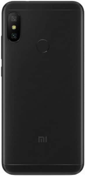 Xiaomi Redmi Note 6 Pro rear view, black, showing dual camera and fingerprint sensor