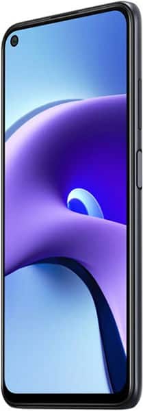 Xiaomi Redmi Note 9T front view, displaying colorful blue and purple gradient wallpaper on screen with hole-punch camera