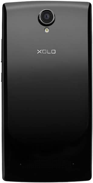 XOLO LT2000 rear view, black smartphone with camera and XOLO branding visible