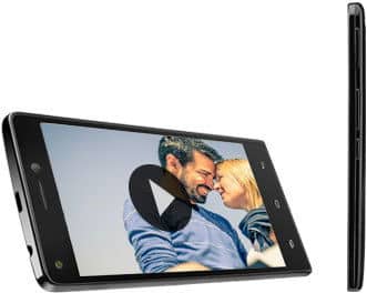 XOLO Opus 3 smartphone displayed front and side view, showing screen with couple photo and black bezel design