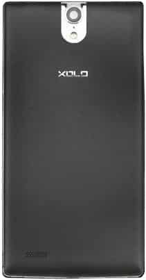 XOLO Q1010i rear view, showing dark back panel with camera and branding