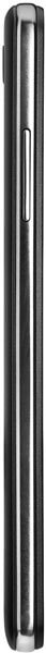 XOLO Q1011 smartphone, side view, showing slim black profile with chrome accents