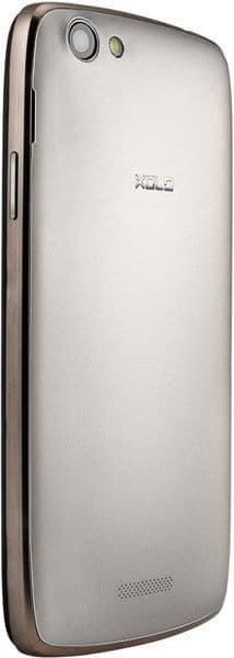 XOLO Q510s smartphone rear view, showing silver back panel with camera and speaker grille