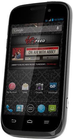 ZTE Awe smartphone front view with home screen displaying music app and various app icons