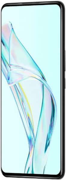 ZTE Axon 30 5G front view with light blue wallpaper showing abstract flowing lines on display