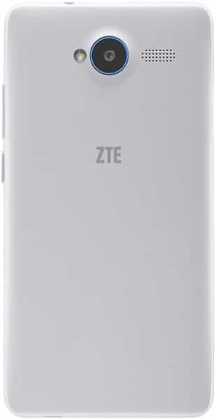 ZTE Blade L3 rear view, white smartphone with camera and speaker grille