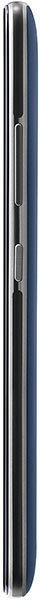 ZTE Blade Max 3 side view, showing dark blue body with silver accents and volume buttons