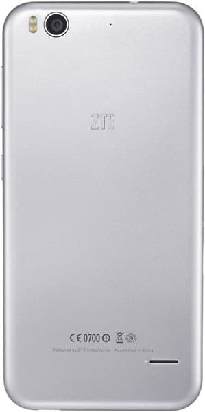 ZTE Blade S6 Plus rear view, showing silver back panel with camera lens and ZTE branding