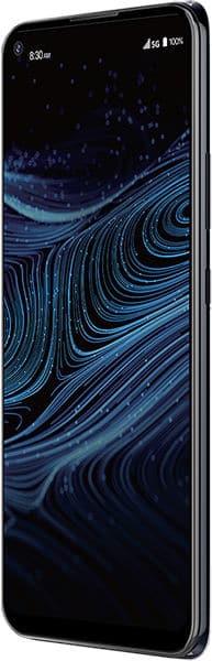 ZTE Blade X1 5G front view with blue abstract swirl pattern on display screen