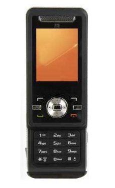 ZTE Essenze mobile phone with orange display, front view, showing numeric keypad and silver navigation control