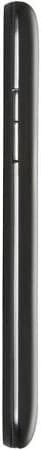 ZTE Fanfare phone, side view, black candybar-style device with curved edges
