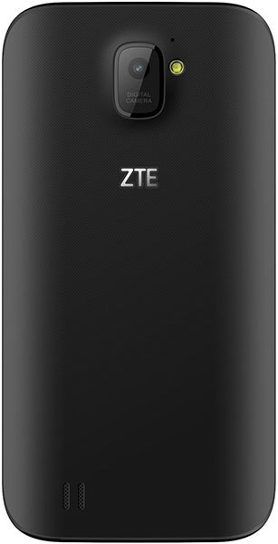 ZTE Jasper smartphone, rear view, showing black back panel with camera and flash in upper corner