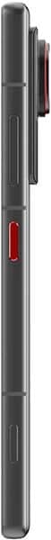 ZTE nubia Z80 Ultra smartphone shown from the side, displaying its elongated form factor with camera module and red accent details