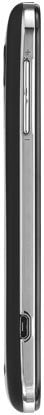 ZTE Source phone shown from the side, displaying its slim black profile with silver trim and screen edge