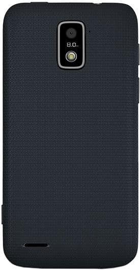ZTE Warp 4G rear view, showing black textured back with camera and flash
