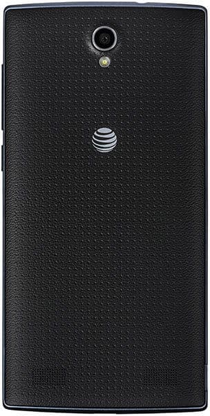 ZTE ZMAX 2 rear view showing black textured back with camera lens and AT&T logo