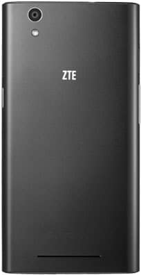 ZTE ZMAX rear view, showing dark gray back panel with camera and ZTE branding