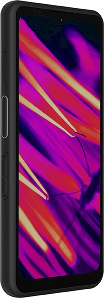 Sonim XP Pro Thermal smartphone displayed from front angle, showing colorful thermal gradient display with purple, pink, orange, and yellow streaks on screen
