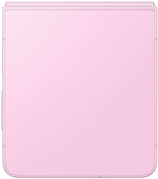 Samsung Galaxy Z Flip8 in pink, shown folded closed from the front