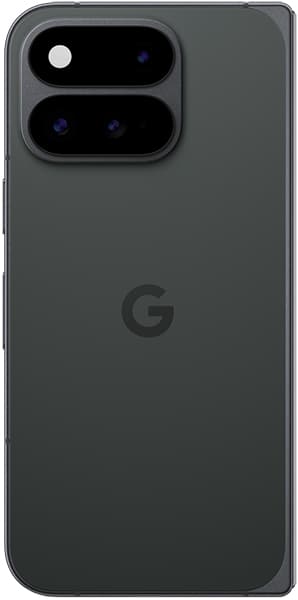Google Pixel 11 Pro Fold rear view, showing dark gray back with Google logo and dual camera module with four lenses