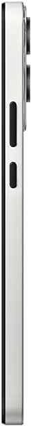 Nothing Phone (4b) side view showing white frame with black camera module and speaker grilles along the edge