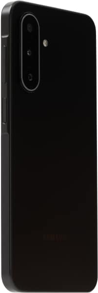 Samsung Galaxy A17, rear view, showing black finish and oval camera module with multiple lenses