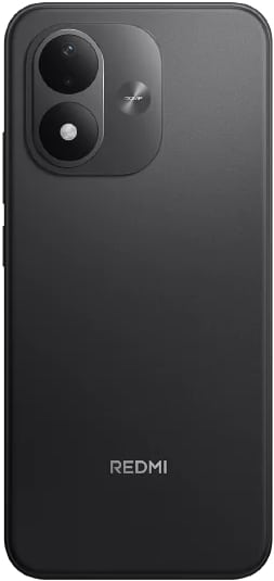 Xiaomi Redmi Note 17 5G rear view, black phone with dual camera module and LED flash